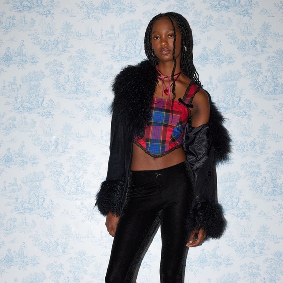 Urban Outfitters Kimchi Blue Perfectly Precious Plaid Bustier Top - Picture 3 of 9